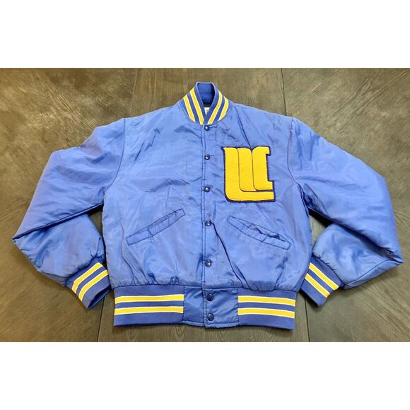 Vtg Trophy Jackets Patched Varsity Letterman Quilted Jacket Made USA Men's Small - Picture 2 of 11